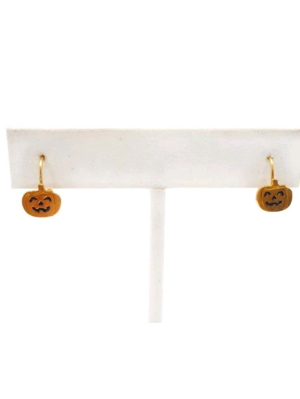 Milor Gold Pumpkin Jack-o'-Lantern Drop Earrings